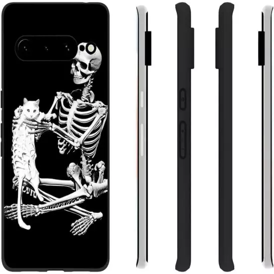 Compatible with Google Pixel7 Pro Skeleton Case,Slim Soft Silicone Case 4 Google