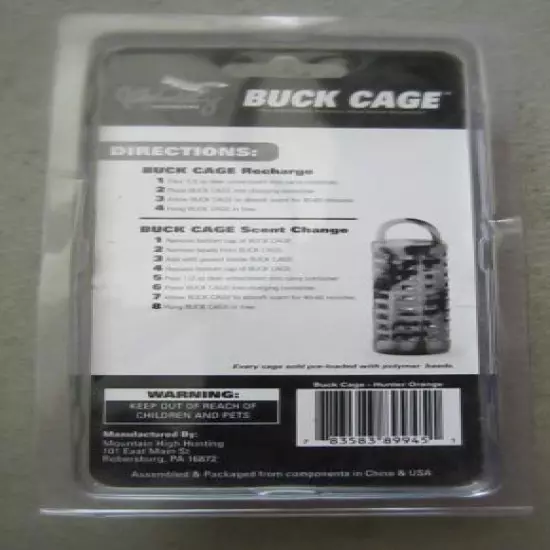 FOXWORTHY OUTDOORS BUCK CAGE POLYMER BEAD SCENT DISPENSER SINGLE PACK ORANGE NEW