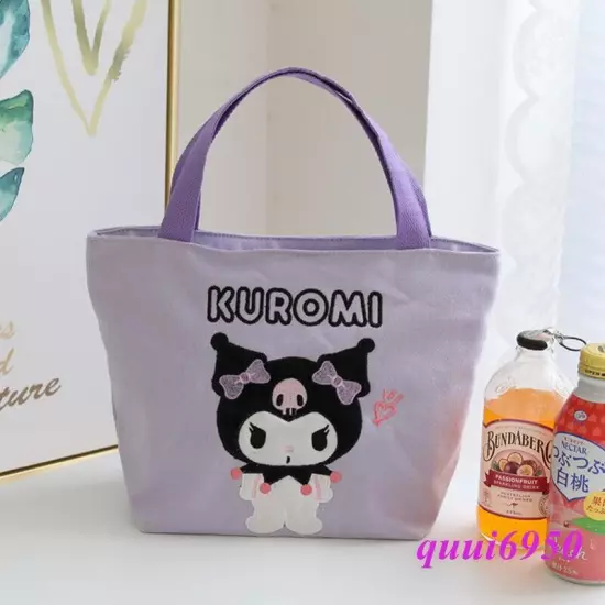 Women Girl My Melody Cinnamoroll Kuromi Handbag Tote Canvas Lunch Storage Bag