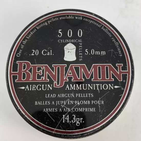 Vintage Benjamin Sheridan 500 5mm .20 cal 14.3 Grains Air Gun Pellets USA New