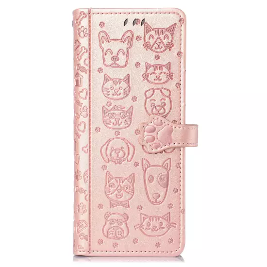 For samsung galaxy z fold 3/4/5/6 Cute PU Leather Flip Phone Case Kickstand NEW