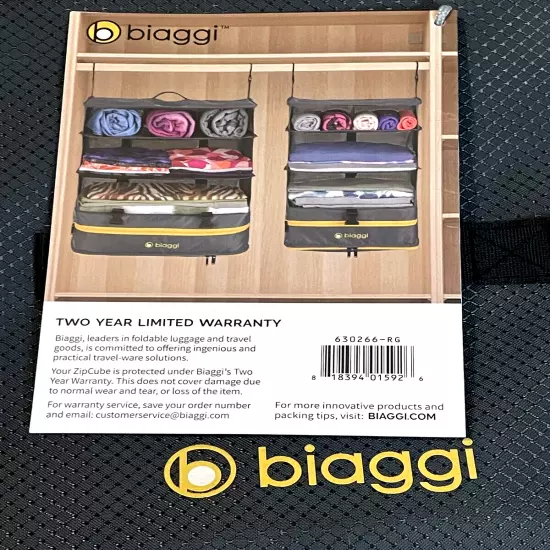 Biaggi ZipCube Hangmates Hanging Travel Organizer Standard Size NEW