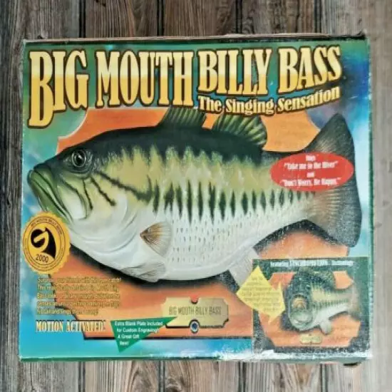 New Open Box Gemmy Industries BIG MOUTH BILLY BASS The singing Sensation 1998