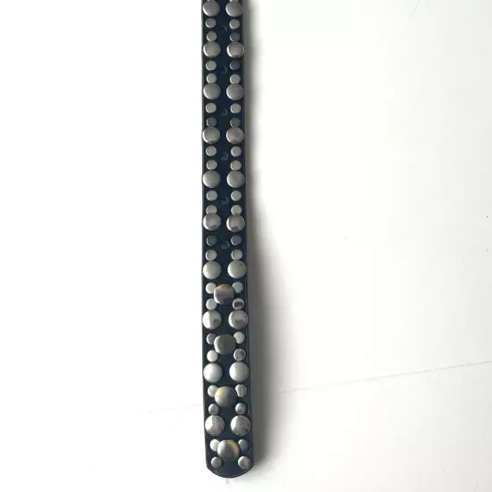 Black Leather Studded Belt Size L