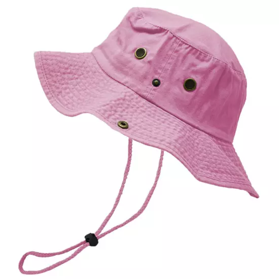 Unisex 100% Cotton Bucket Hat Fishing Camping Safari Boonie Sun Brim Summer Cap