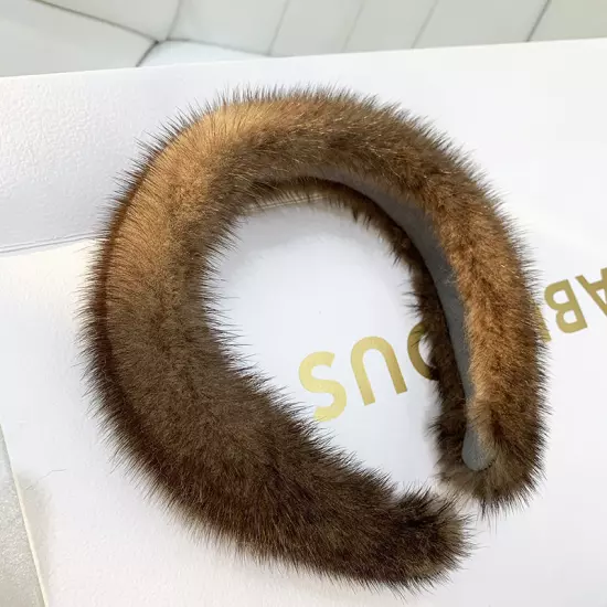 New Arrival Women winter 100% Real Mink Fur Headbands Real Fur Hair Band Lady