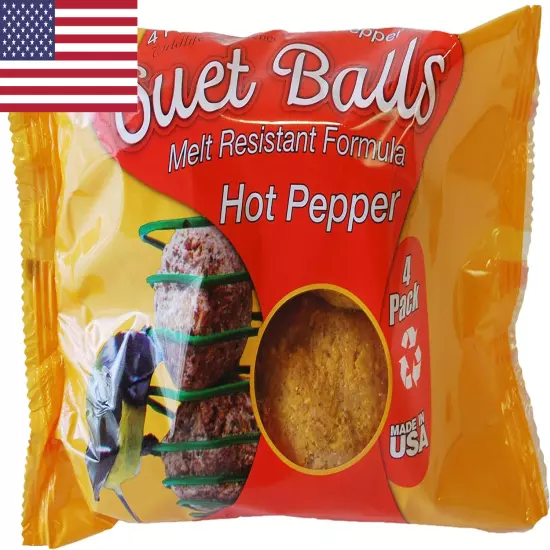 Melt Resistant Suet Balls Variety 16 Pack, 4 Wrapped Packs Of