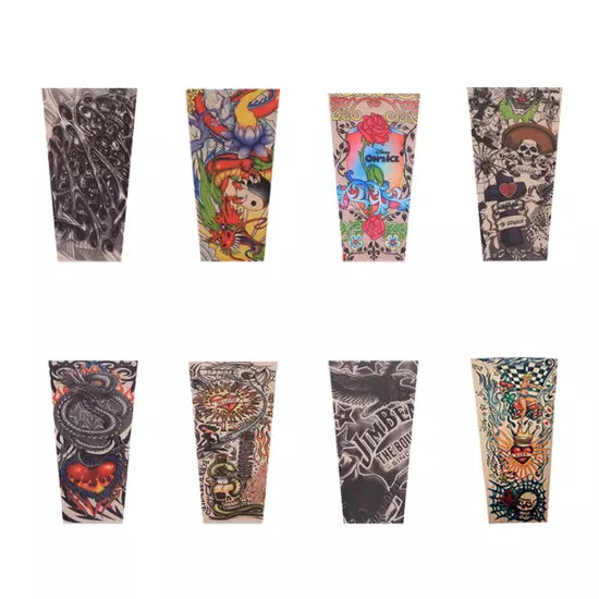 Kids Cute Temporary Warm Fake Tattoo Sleeve Full Arm Sunscreen Accessories 