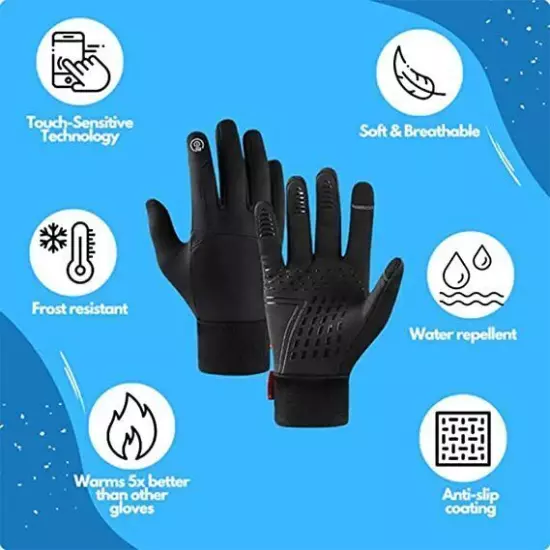 Dodorado Gloves, Premium Thermo Gloves, Unisex Winter Warm Touch Screen Gloves