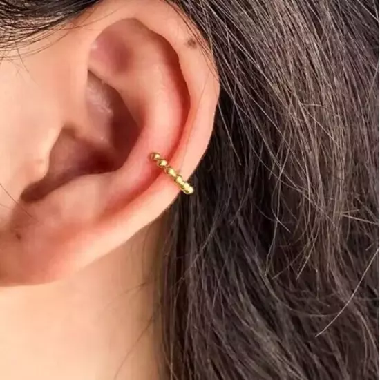 Beaded Ear Cuff Gold Cartilage Cuff Earring NO PIERCING Non-tarnish Earring CUTE