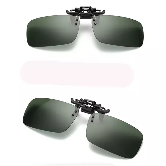 Mens Polarized Day Night Vision Flip-up Clip-on Lens Driving Glasses Sunglasses