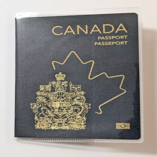 Canadian Canada Clear Plastic Vinyl Passport Cover Protector Holder