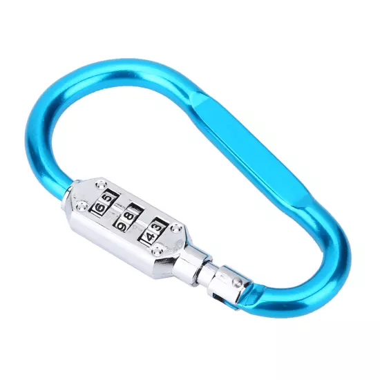 Travel Bag Luggage Security Combination Lock Locking Carabiner Padlock Blue SO