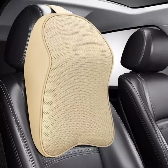 Leather Memory Foam Headrest Car Neck Pillow Support Rest Pillow Neck Support