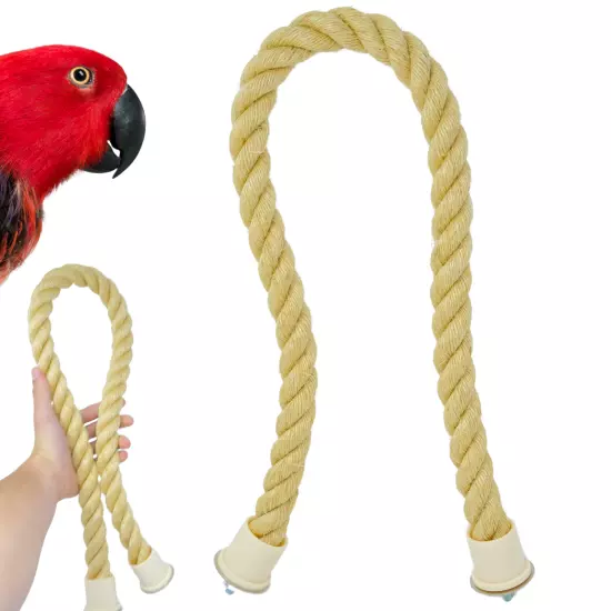 Bonka Bird Toys 2672 Large Sisal Rope Perch Versatile Natural Talon Friendly Pet