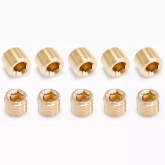 10pcs 1/8" Male Brass Internal Hex Head Thread Socket Pipe Plugs US Stock ++