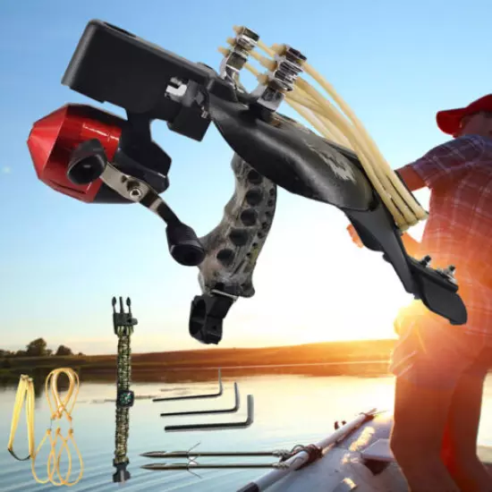 Professional Bow Fishing Slingshot Bowfishing Reel Slingbow Catapult Archery 