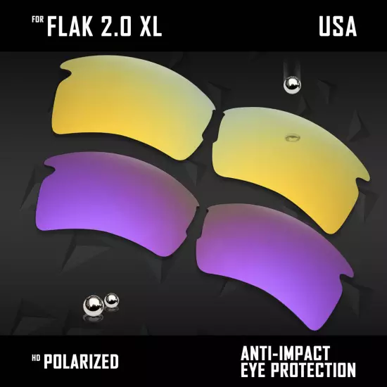 Anti Scratch Polarized Replacement Lenses for-Oakley Flak 2.0 XL OO9188 Options