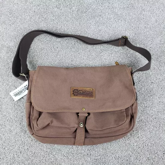 Gearonic Messenger Bag Brown Canvas Commuter Travel Shoulder Crossbody Field Bag