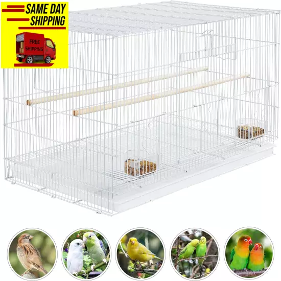 Yaheetech 30-Inch Stackable Flight Bird Cages for Parakeets Cockatiels Conures F