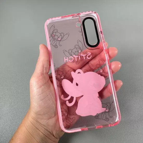 Disney ANGEL Case for Galaxy S22 PLUS | Love Angel- Stitch GF | Translucent Pink