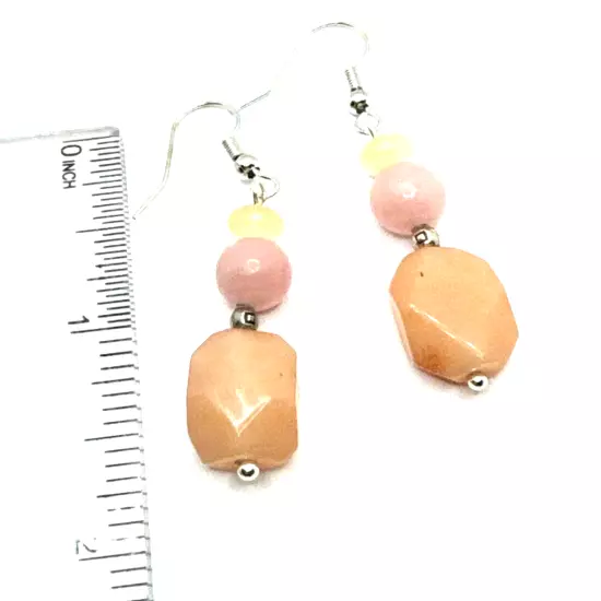 Brighton Paradise Garden Peach Pink Orange Stone Beads Custom Earrings