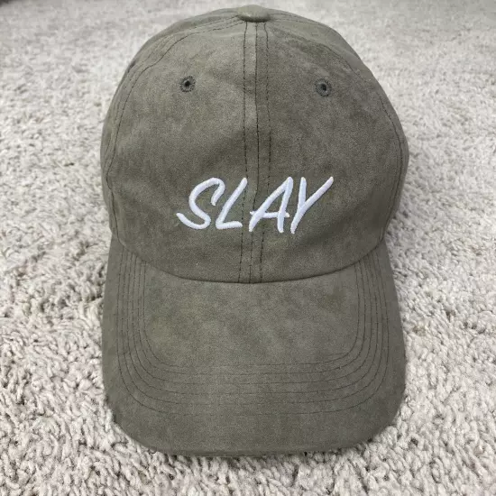 Torrid “Slay” Green Faux Suede Baseball Hat