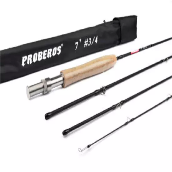 Fly Fishing Rod 7ft 3/4 5/6 7/8WT Graphite Fast Action Fly Rod Trout 4 Piece