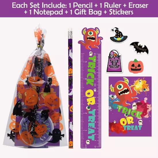 200PCS Halloween Party Favors for Kids Stationery Set, 30 PACK Assorted... 