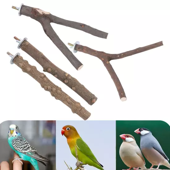 Parrot Standing Stick Pole Pepper Wood Birdcage Paw Climbing Stands Set Bird