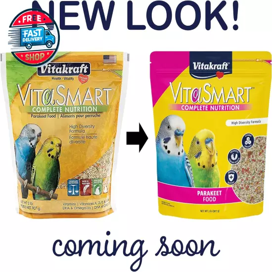 Vitakraft Vita Smart Gourmet Parakeet Food - Vitamin-Fortified - Daily Pet Bird 