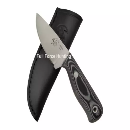 J&V Adventure Knives Black Hobbit Full Tang Fixed Blade Utility Skinning Knife