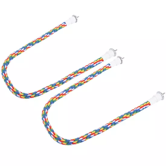 2Pcs Bird Rope Perches Brightly Colored Chew Toy Swings Spir AD5