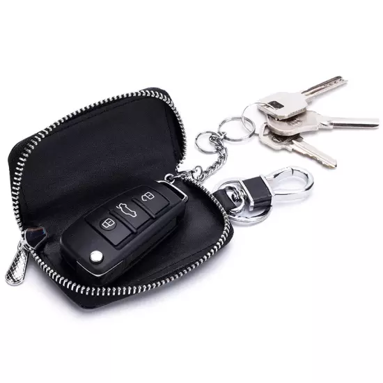 Mini Key Holder for Car Keys Wallet Pouch Bag Premium Leather Keychain Housekeep