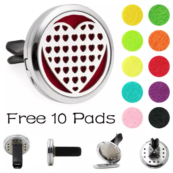 Car Diffuser Vent Clip Air Freshener Essential Oil Aroma diffuser Locket 10Pads 