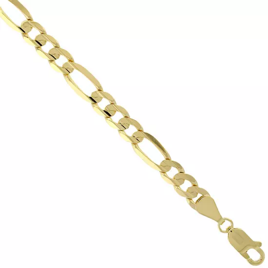 10k Solid Yellow Gold Figaro Chain Necklace 2.23mm-10.25mm Sz 16-30 Inches