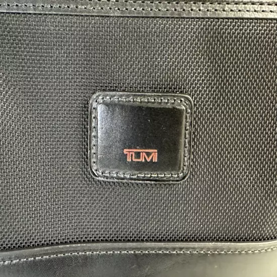 TUMI Ballistic Zippered Tie Holder Black Leather Nylon Travel Case