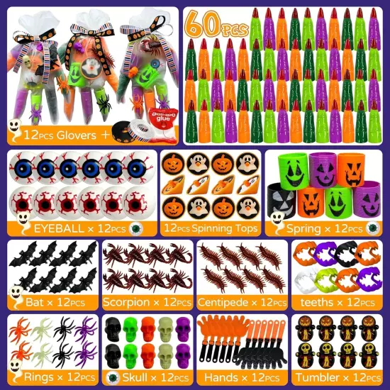 Halloween Handout Idea-Halloween Party Favors-12 Packs (205PCS) Halloween... 