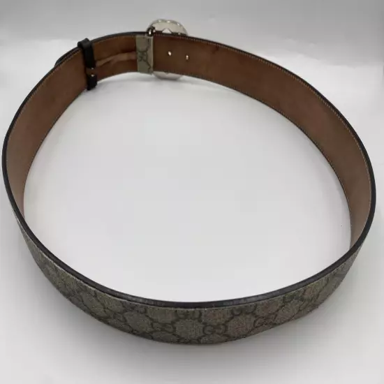 Gucci GG Supreme Interlocking G leather belt 100/40 Beige 411924 Men Used JPN