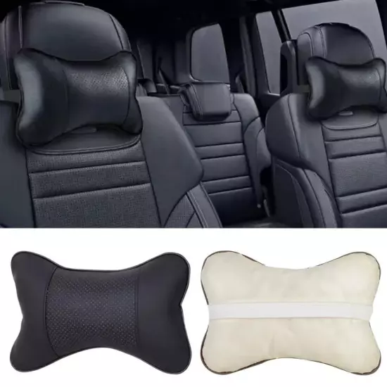 Car Neck Pillows Both Side Pu Leather Headrest For Head Pain Car Pillow C7X2