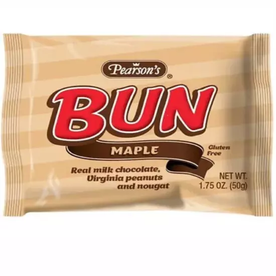 Pearson's Maple Bun Bar 4ct Candy - Peanuts & Nougat - FREE SHIPPING