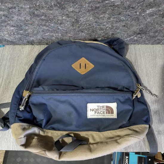 Vintage The North Face Brown Label Daypack Backpack Dark Blue Canvas CA Heritage