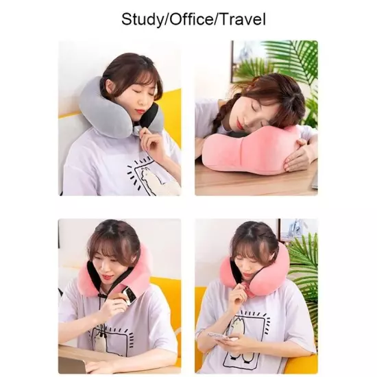 U Shaped Memory Foam Neck Pillows Soft Slow Rebound Space Travel Pillow Massage