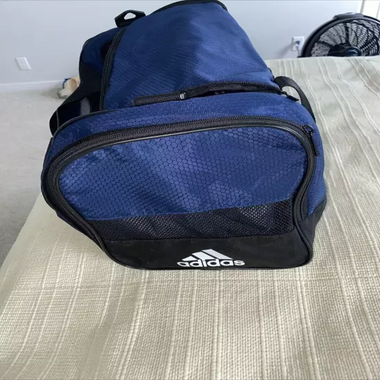 Adidas Medium Duffel Bag Navy/Black/White-No Shoulder Strap. Excellent Condition