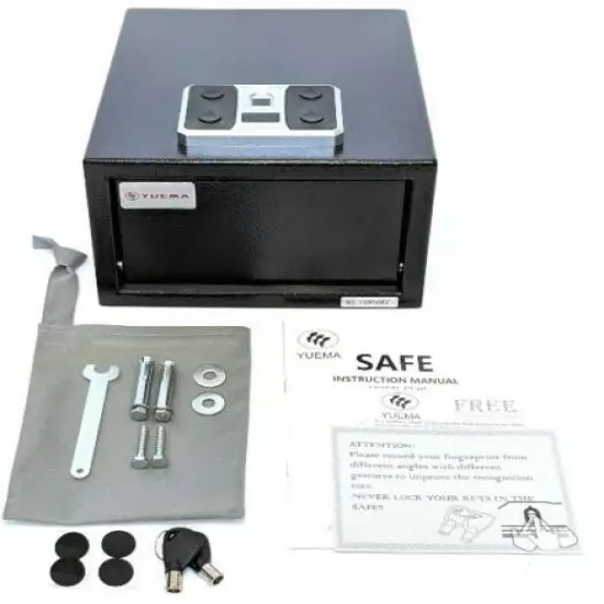 YUEMA® Handgun Gun Safe with Auto-Open Lid & Optional Biometric Fingerprint Lock