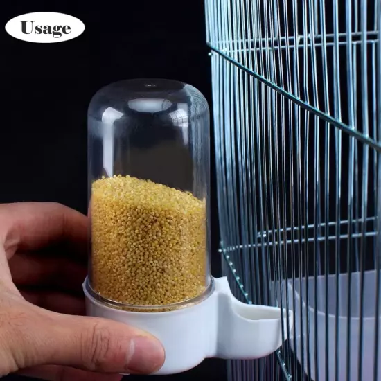 2Pcs/Set Automatic Bird Cage Feeder Bird Food Feeder Water Bottle with 