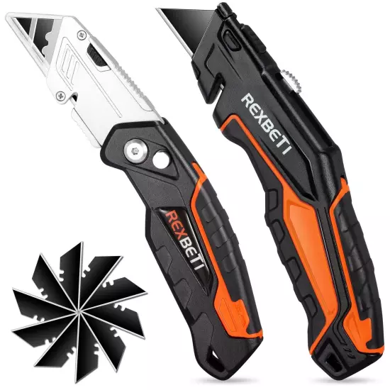 2-Pack Utility Knife, SK5 Heavy Duty Retractable Box Cutter for Cartons, Card...