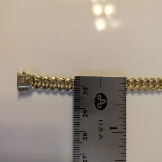 14k Cuban Link Bracelet Hollow Yellow Gold 8.5" 12g 6.35mm