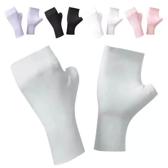 Women Fingerless Sun Protection Gloves Half Finger Sunscreen Anti-UV Gloves Soft