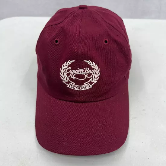 Cypress Bay Golf Club Men's Hat Maroon White Adjustable Strapback Baseball Cap